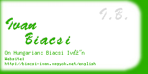 ivan biacsi business card